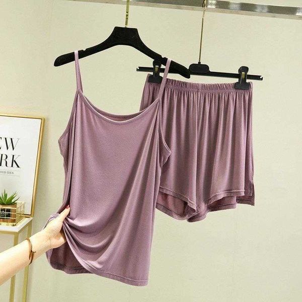 

korean style modal cotton sling pajamas womens summer thin shorts close fitting