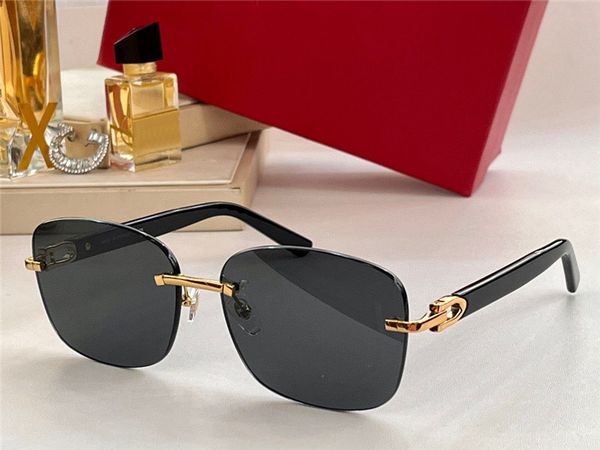 

new fashion design square sunglasses 0227 rimless frame light and comfortable simple versatile style outdoor uv400 protection glasses qualit, White;black