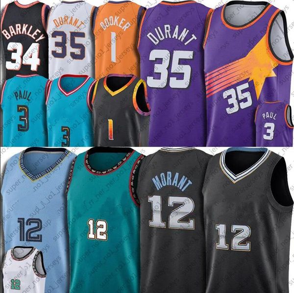 

ja morant kevin durant devin booker basketball jersey 1 12 3 2023 city chris paul deandre ayton jaren jackson jr throwback nash barkley, Black;red