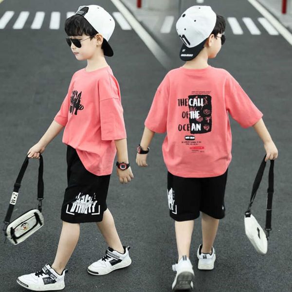 

2021 summer fashion toddler baby boys girls kids clothes set t-shirtwithshorts o-neck cotton children's clothing sets 5-12 years p23033, White