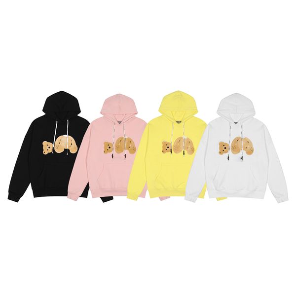 

new alphabet and yellow severed head bear towel embroidered hoodie hoodie autumn and winter holiday mens and women's pure cotton wool h, Black