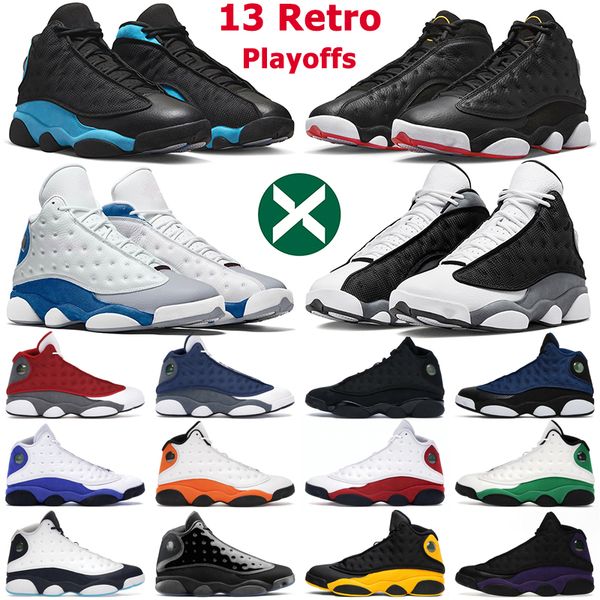 

jumpman 13 retro for men basketball shoes 13s playoffs black flint cat french university blue court purple lucky green obsidian bred mens tr