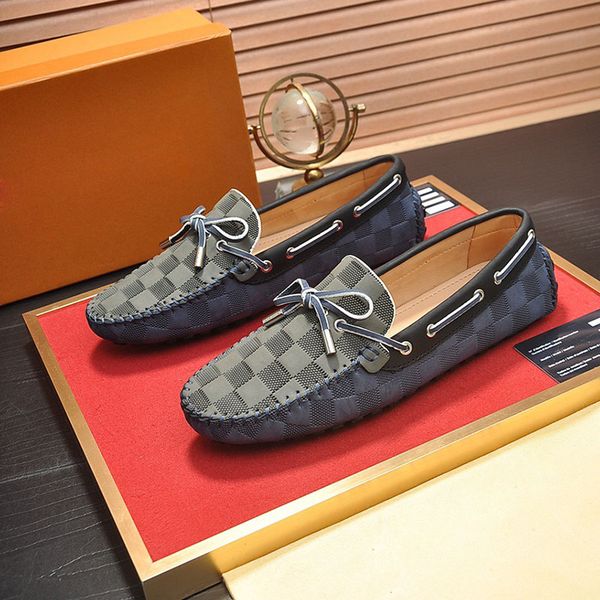 

fashion luxury designer men driving shoe men's casual slip-on peas shoes comfortable driving shoes sneakers classic man shoes with box, Black