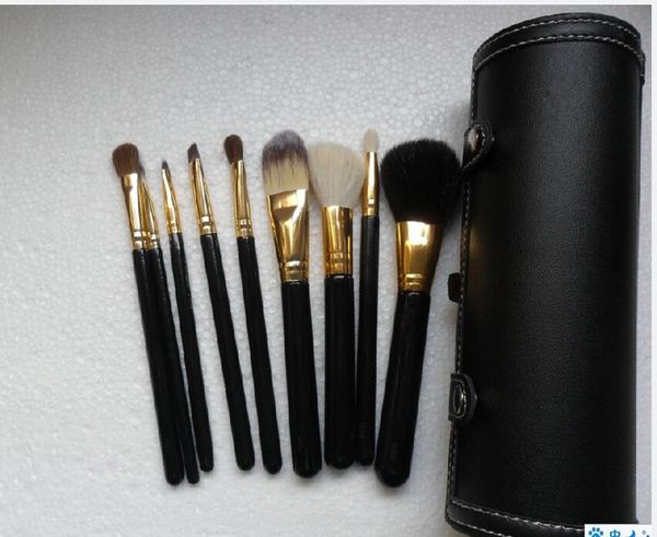 

new 9pcs brsuh set leather pouch makeup brush(1pcs/lot)