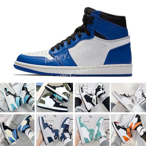 

jumpman 1 mid basketball shoes 1s men women linen armory navy bred light smoke grey shadow hyper royal digital pink fearless unc mens traine