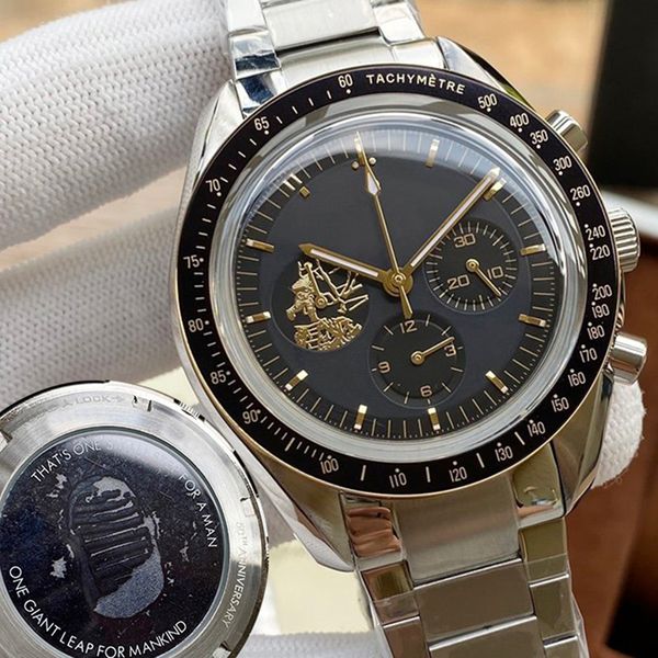 

men mens watches vk chronograph quarz 50th anniversary designer watches stainless luxury watch james bond 007 montre de luxe spea limited ed, Slivery;brown