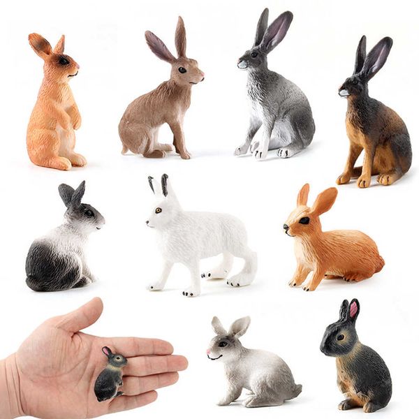 

Simulated Zoo Action Figure Farm Rabbit Model Toys for Children Kids Cute Mini Animal Figurine Educational Gift Home Decor