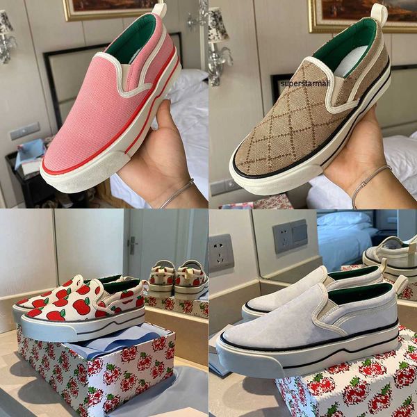

mens casual canvas 1977 slippers designers shoe italy green and red web stripe rubber sole stretch cotton low-printing slip-on loafers, Black