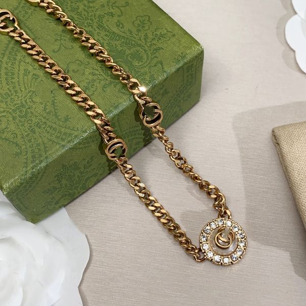 

designer pendant necklaces letter double g logo chains necklaces luxury women fashion jewelry metal ggity crystal pearl necklace gift iuiy, Silver