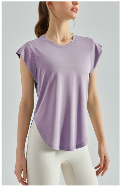 

ll womens yoga short sleeve for pad women gym t shirit crewneck workout casual summer ll875