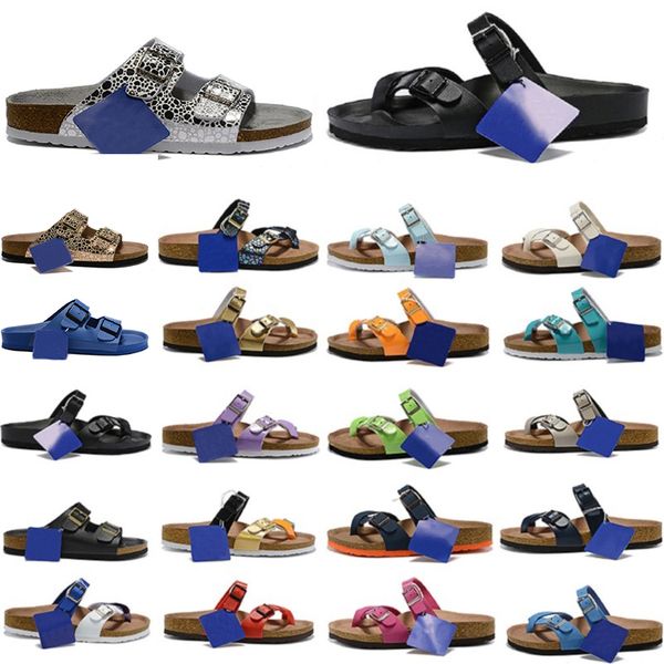 

designer womens slippers boston clogs arizona gizeh men women summer autumn leather felt sliders women sandals outdoor buckle strap flacasua, Black