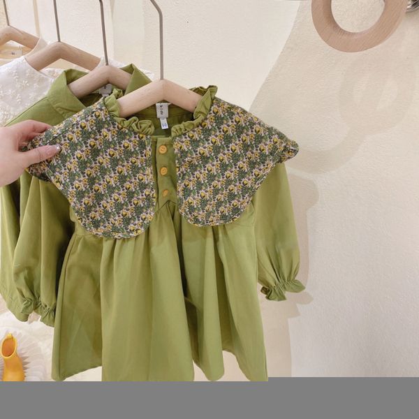 

girls dresses girls casual dress korean fashion dress for girls autumn spring party costumes kids patchwork long sleeve princess dresses 27y, Red;yellow
