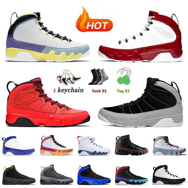 

authentic 9s og basketball shoes jumpman 9 sports men sneakers change the world gym red chile particle grey unc space jam olive concord trai