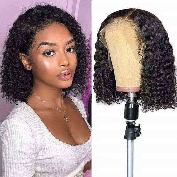 

wig wig small curl women's button net medium and long wrapped 220816, Black