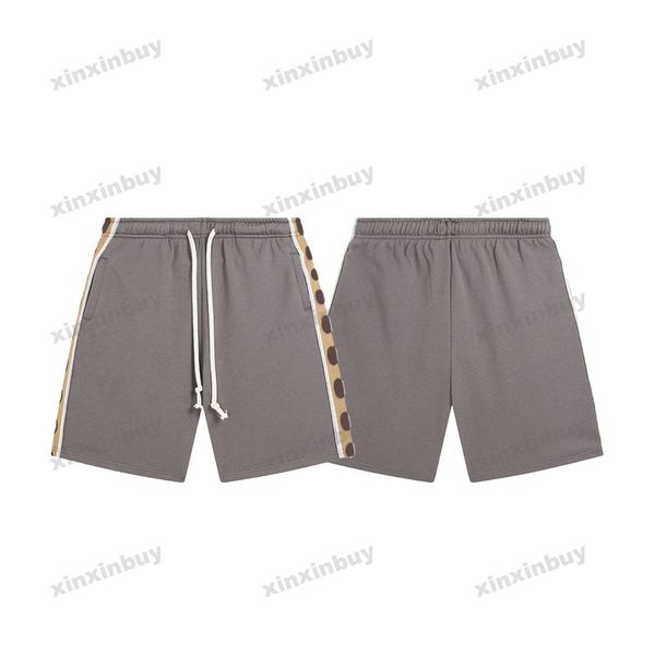 

xinxinbuy men women designer shorts pant reflective side ribbon spring summer black blue green khaki xs-3xl