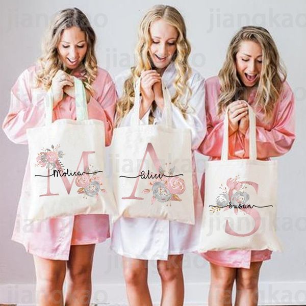 

shopping bags personalized bridesmaid tote maid of honor custom name handbag bridal bachelorette party gifts bride wedding shoulder bag 2303