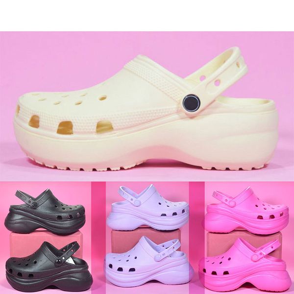 

croc classic bae clog sandal women designer sandals height increasing platform clogs waterproof shoes purple thick bottom pool slippers hosp, Black