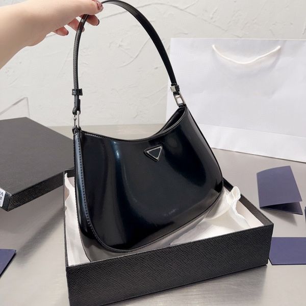 

women's handbag designer shoulder bag fashion underarm bag bright face leather portable small bag senior fashion commuting saddle bag c