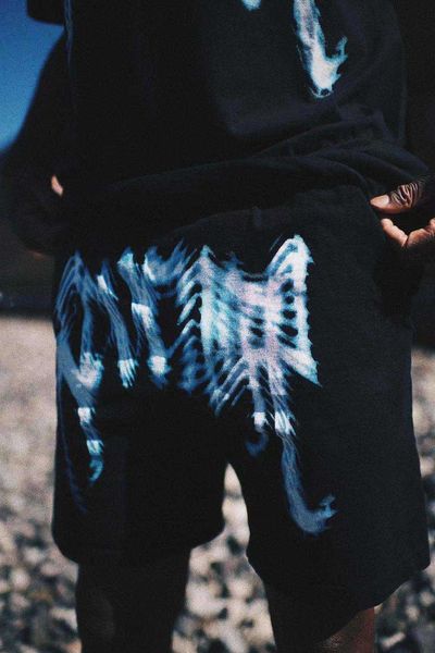 

summer fashion revenge ghost letter print sportswear shorts, Black;white