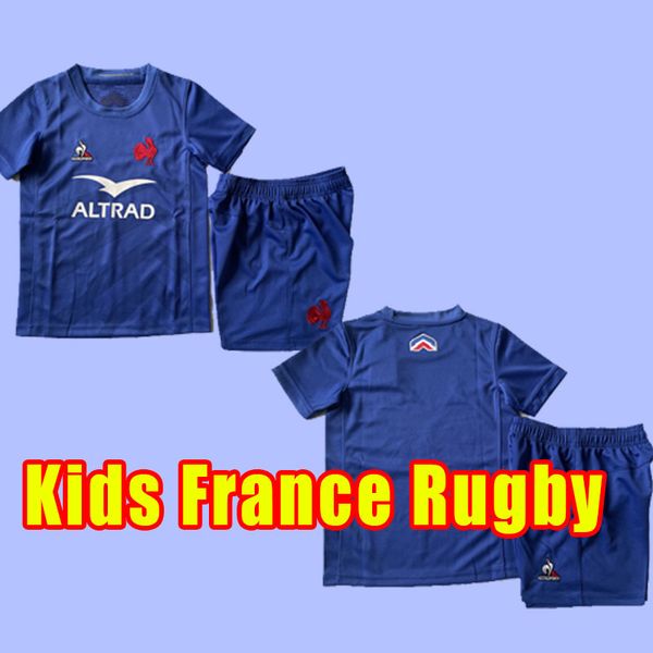 

kids 2021 2022 france super rugby jerseys 22 23 maillot de foot boln shirt size 16-26 2022 2023 training vest pants tshirt world cup full ki, White;black
