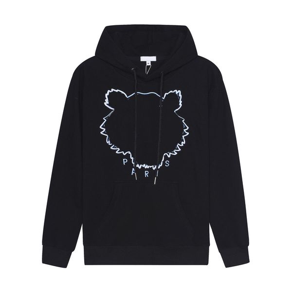 

men's casual hoodie large print style pure cotton rvnf, Black