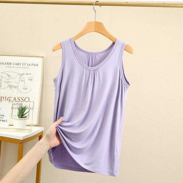 

womens summer modal plus size sized camisole loose pleated home sleeveless, White