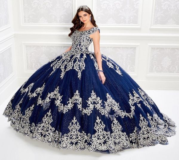 

sparkly beaded ball gown quinceanera dresses bateau neck lace appliqued prom gowns sequined corset sweep train tulle sweet 15 dres6586566, Blue;red