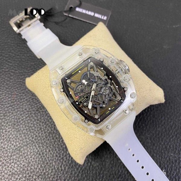 

luxury mechanical watch richar mills rm35-02 swiss automatic movement sapphire mirror rubber strap rkk6, Slivery;brown