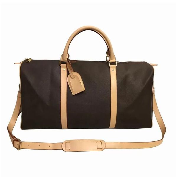 

designer men duffle bag pu leather classic women hand luggage travel bags extra large crossbody totes sport outdoor packs handbags 55cm