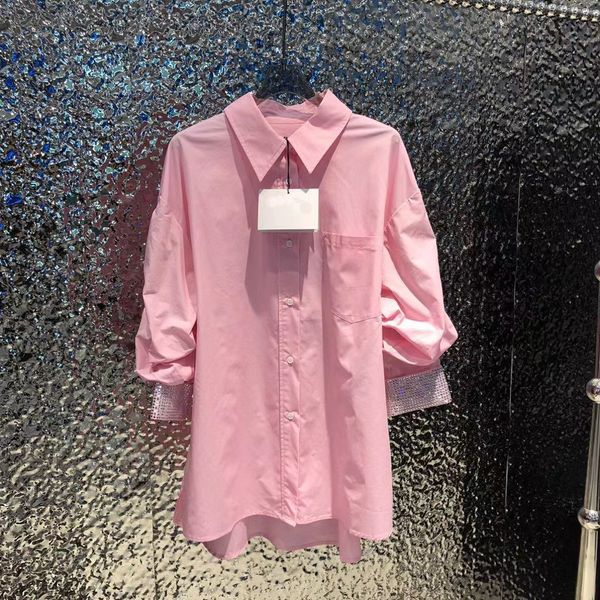 

women shirt casual long-sleeved shirt women spring and autumn women blouses, White