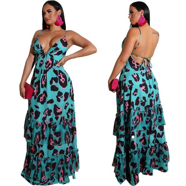 

women clothing bohemian large maxi dress holiday sling backless, Black;gray