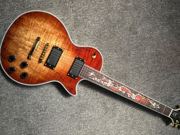 

lp custom electric guitar with a long history rotten maple wood gold hardware mahogany woo