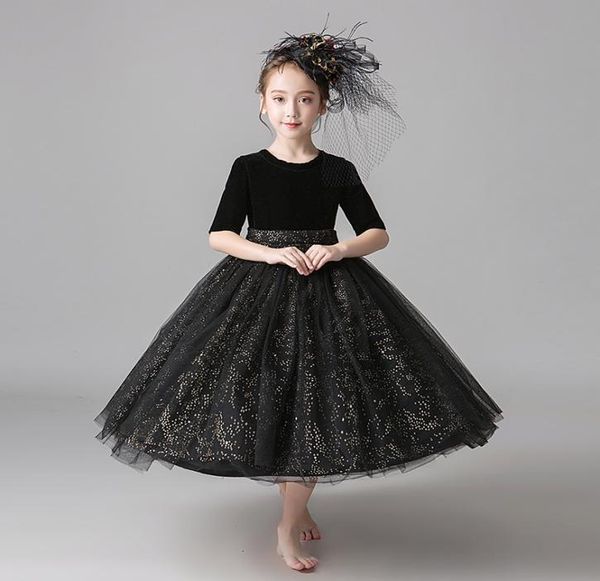 

sweet black tullevelvet jewel tea girl039s pageant dresses flower girl dresses princess party dresses child skirt custom made 5204659, White;blue