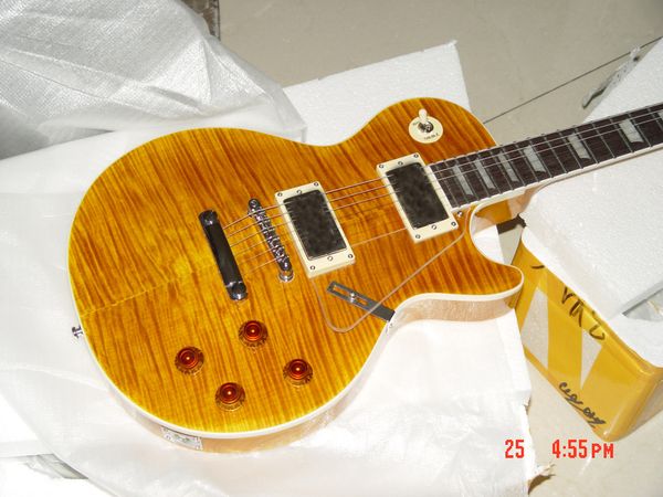 

factory custom shop elegant quilt brown lp electric guitar 69