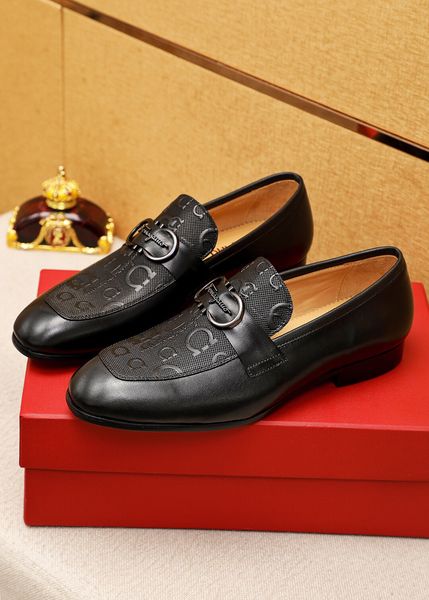 

2023 mens dress shoes genuine leather comfortable casual flats slip on driving shoes male brand formal wedding shoes size 38-45, Black