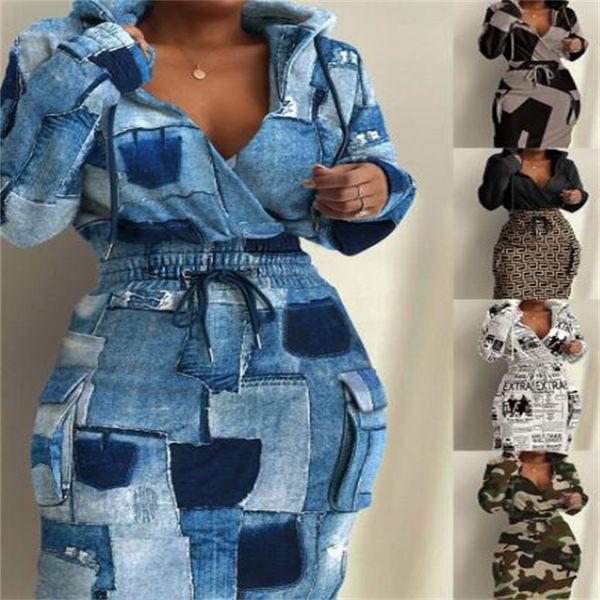 

new fashion women casual dresses desinger long sleeve printed pocket dress women's clothing plus size 5xl, Black;gray