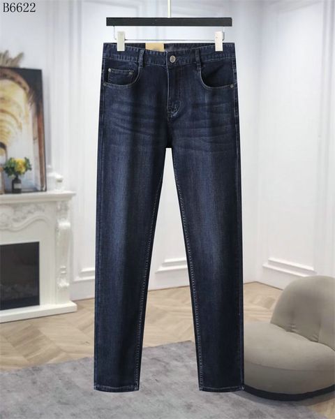 

men's jeans imitation old tear motorcycle man slim version motorcycle biker denim men's fashion men's black pants inverted me, Blue
