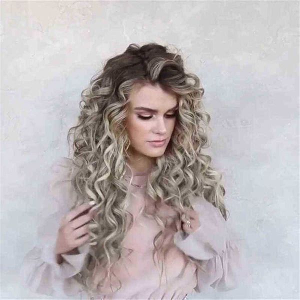 

wig female long curly hair headgear small explosion black false 220816