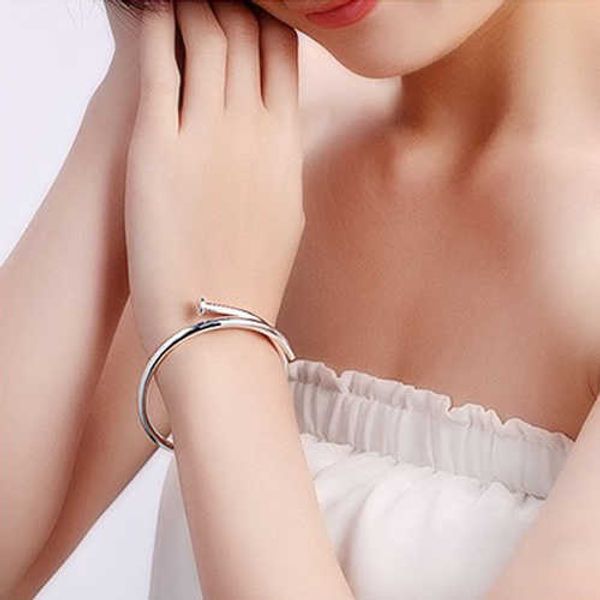 

designer bracelet carti bangle jewelry silver fashion bracelet women's smooth opening simple personality, Black