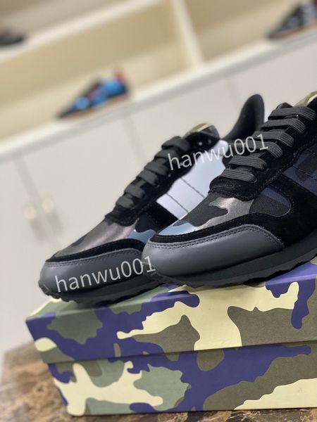 

2023 new designer men camouflage shoes fashion luxury designer sneakers leather sneaker rubber bottoms flats casual, Black