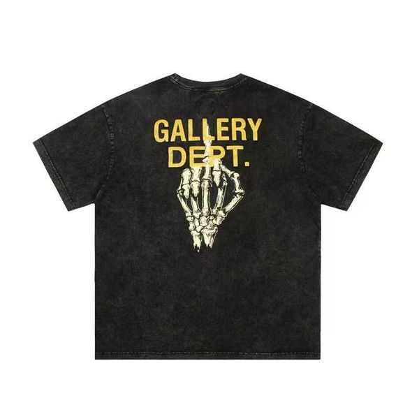 

men's t-shirts 22ss fashion brand galery dept high street loose skeleton hand bone wash short sleeve t-shirt men and women, White;black