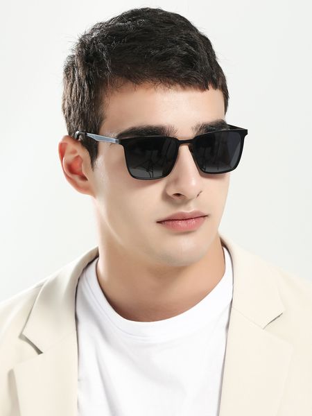 

police polarized sunglasses new men's color-changing polarized sunglasses metal box sunglasses night vision driving sunglasses riding g, White;black