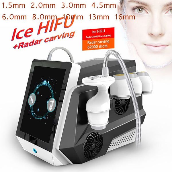 

frozen hifu multi-functional beauty equipment 1.5mm 2.0mm 3.0mm 4.5mm 6.0mm 8.0mm 10mm 13mm 16mm ice anti-wrinkle 62000 anti wrinkle skin ti, Black;white