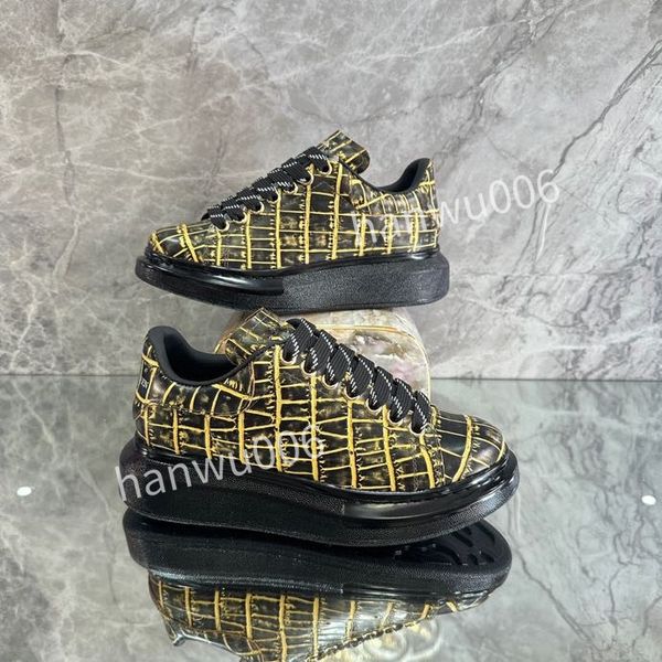 

designer sneakers men shoes print check trainer platform trainers striped sneaker suede shoes, Black