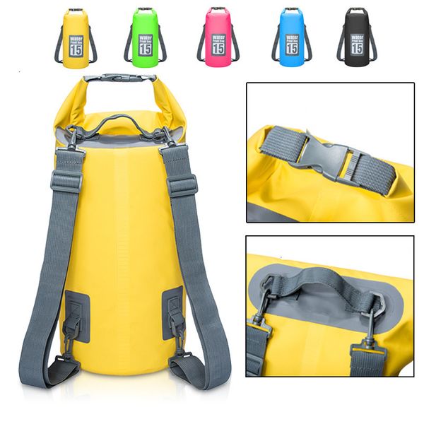

beach accessories 5l 10l 15l 20l outdoor sport pvc waterproof storage dry bag for canoe kayak rafting swimming travel kit sack backpack 2303
