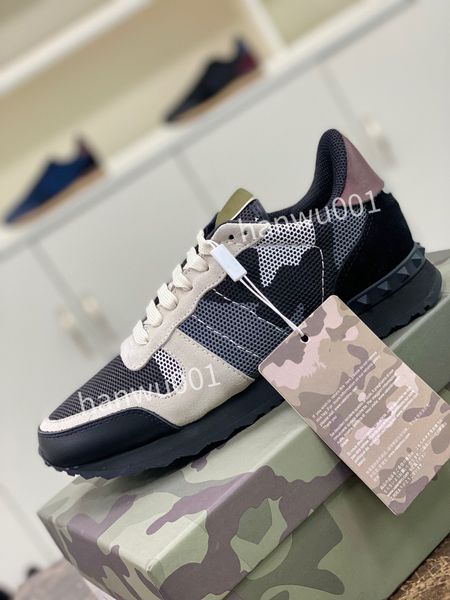 

2023 casual shoes men women calfskin shoes vintage suede sneakers trainer platform lace leisure shoe, Black