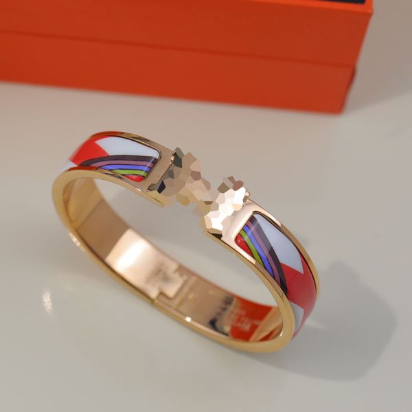 

12mm enamel clic bangle for women charm bracelets new version red enamel, Golden;silver