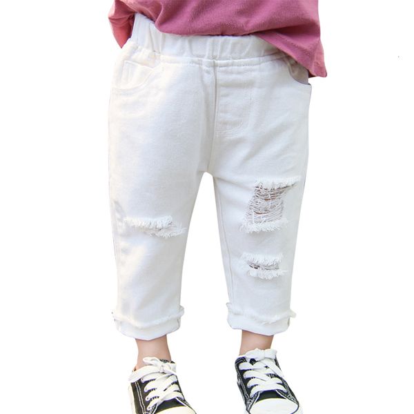 

jeans jeans girl toddler boys girls ripped jeans pants spring autumn jeans for kids casual style clothes for girls 230330, Blue