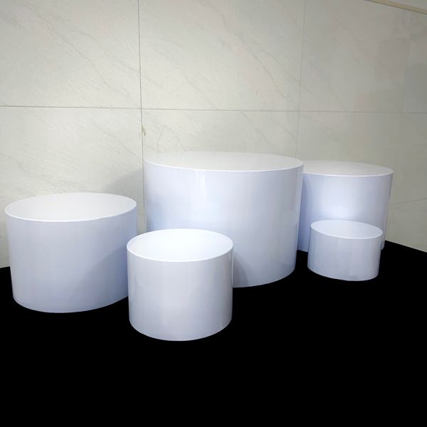 

5pcs wedding metal table centerpieces candy dessert plate cylinder candy cookie cake cupcake gift column stand grand event buffet feast deco