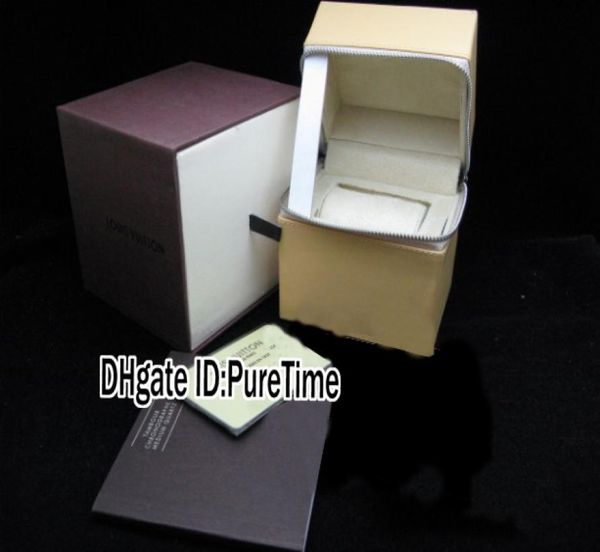 

hight quality new brown watch box whole mens womens watch original watches box certificate card gift paper bags lubox puretime4773518, Black;blue